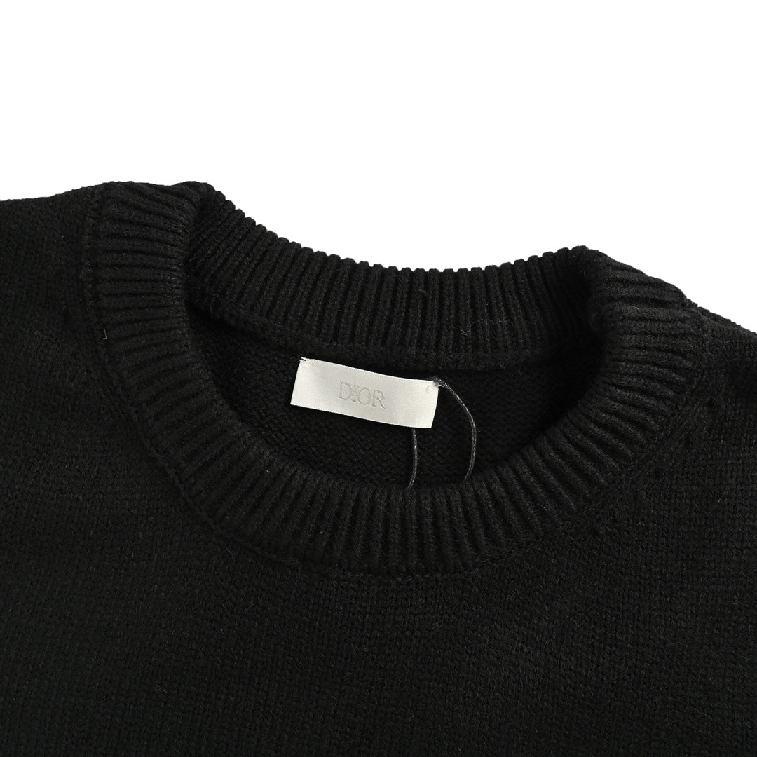 Logo embroidered knitted pullover