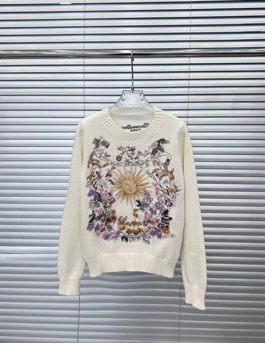 🔥🔥🔥New style sun embroidered knitted sweater