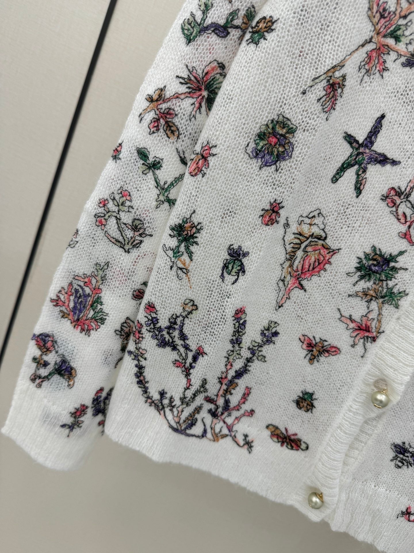 knitted embroidered cardigan