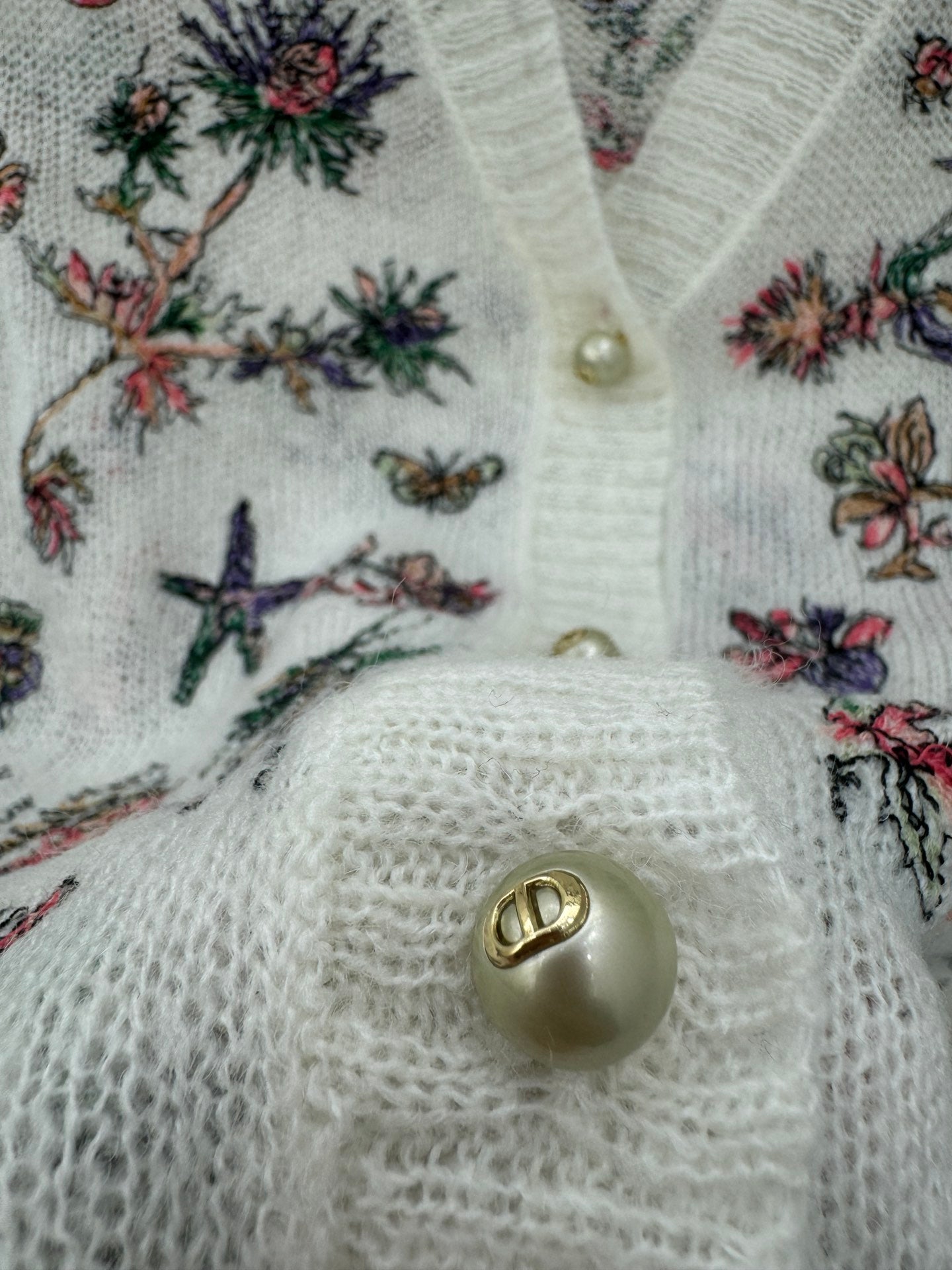 knitted embroidered cardigan