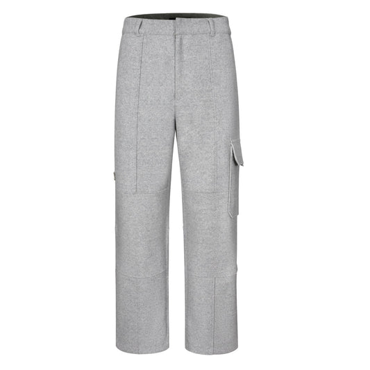 Logo wool cargo trousers