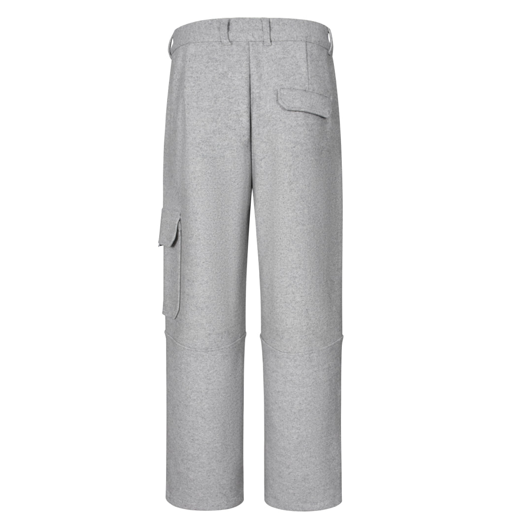 Logo wool cargo trousers