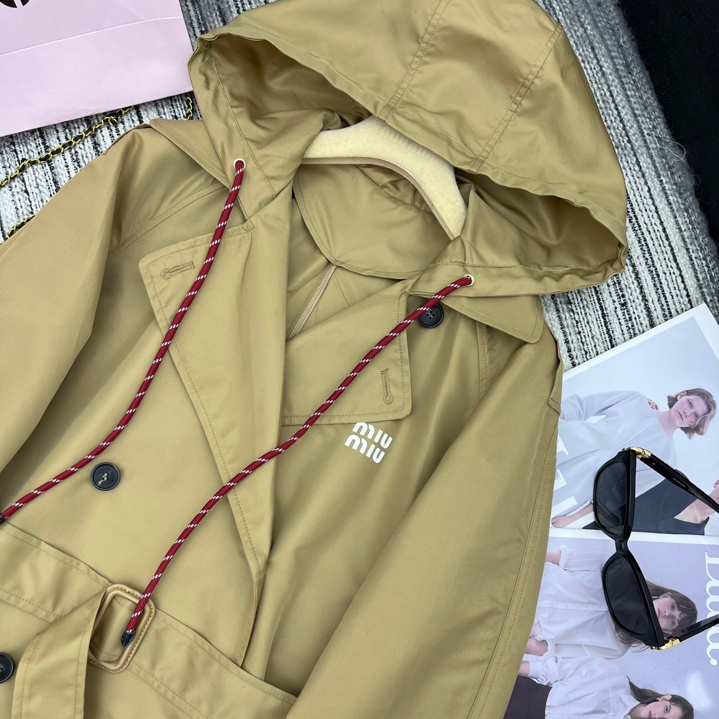 New hooded long nylon windbreaker jacket