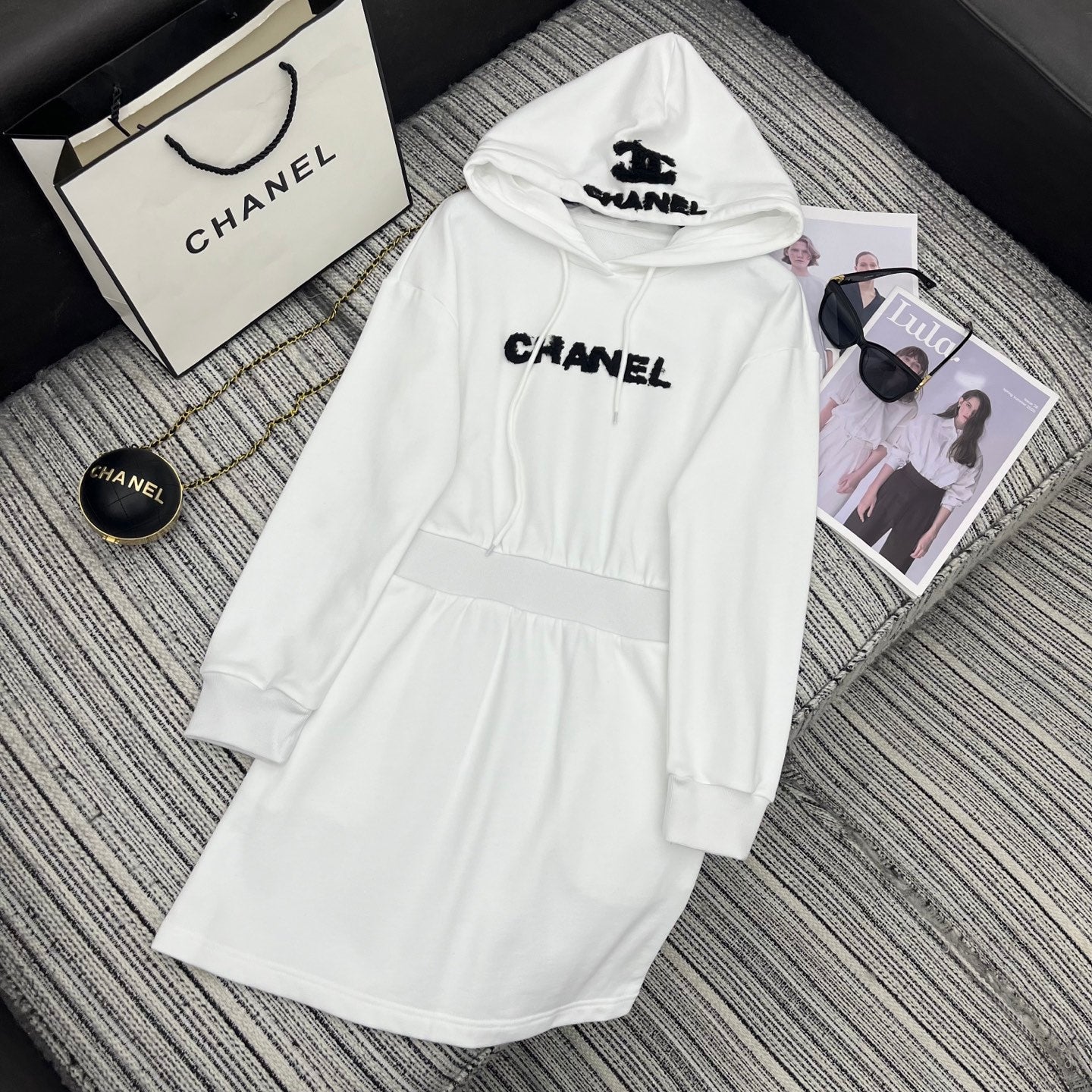 New Towel Embroidery Embroidered Letter Hooded Sweatshirt Dresses