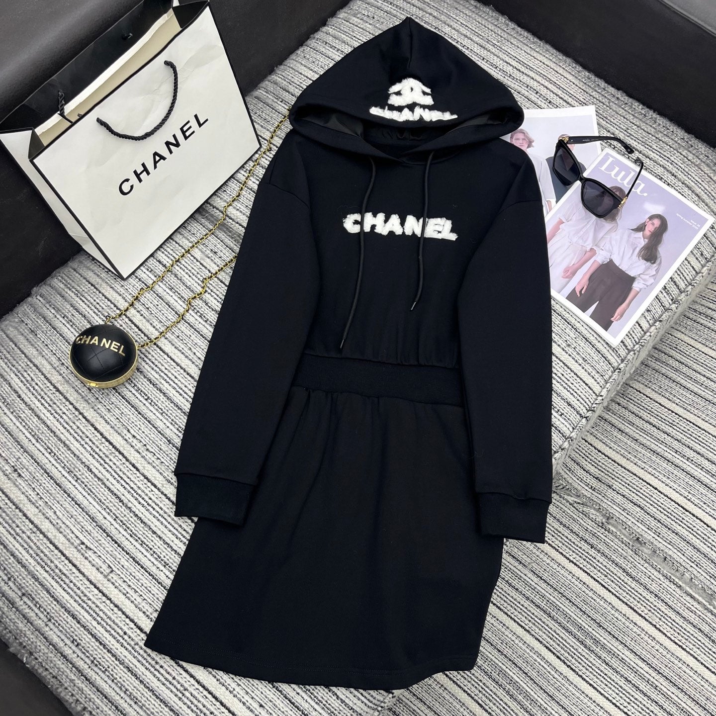 New Towel Embroidery Embroidered Letter Hooded Sweatshirt Dresses