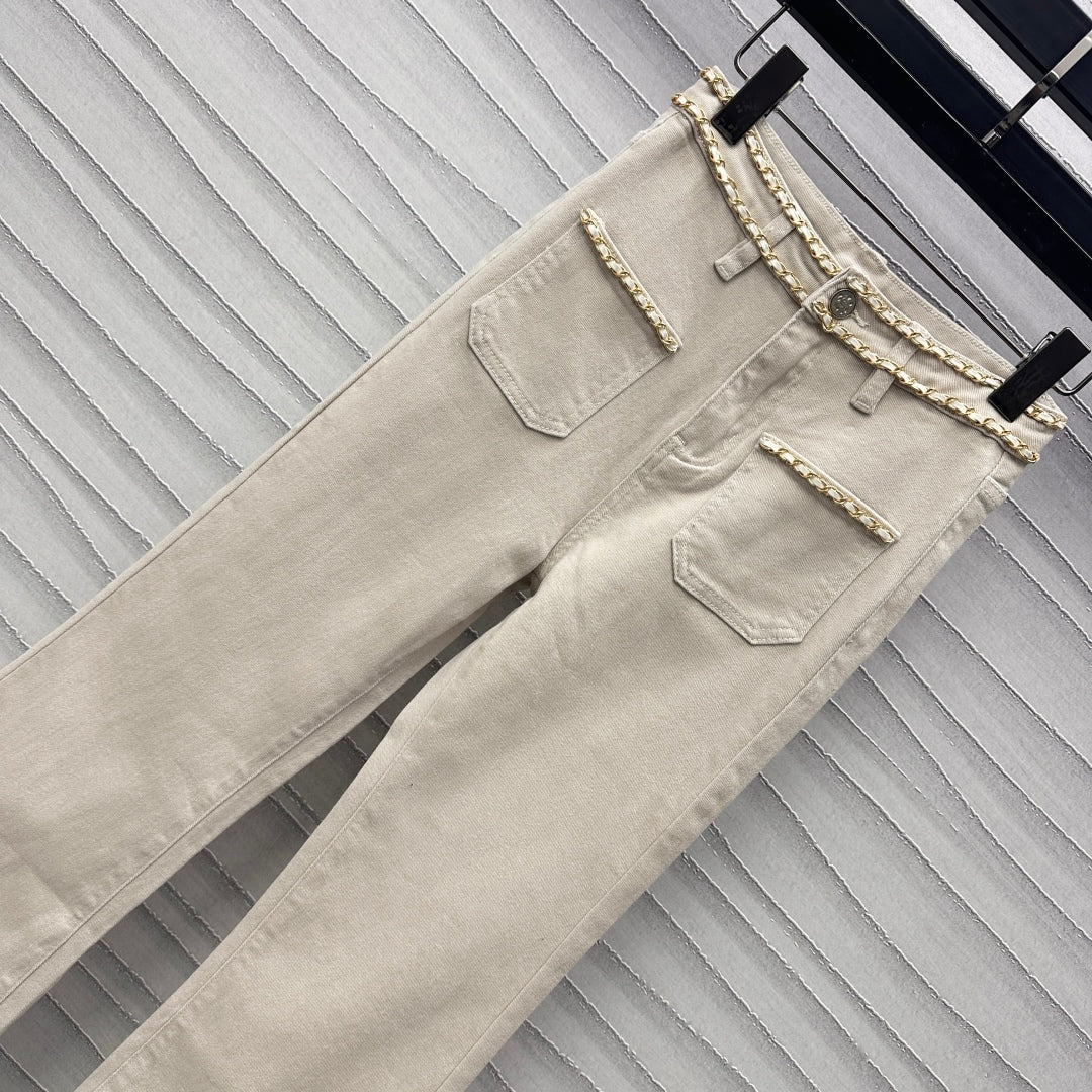 Heavy Duty Chain Denim Trousers