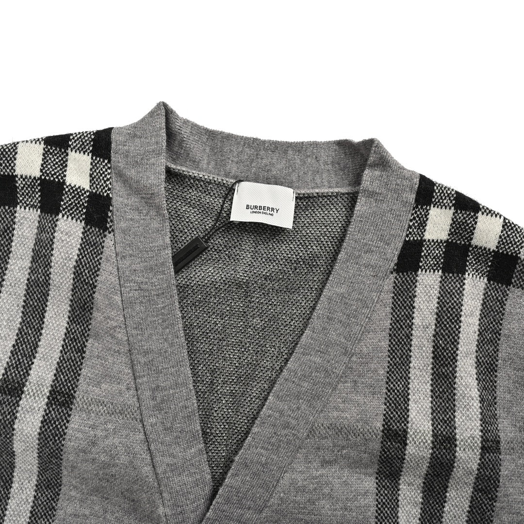 Classic Check Cardigan Sweater