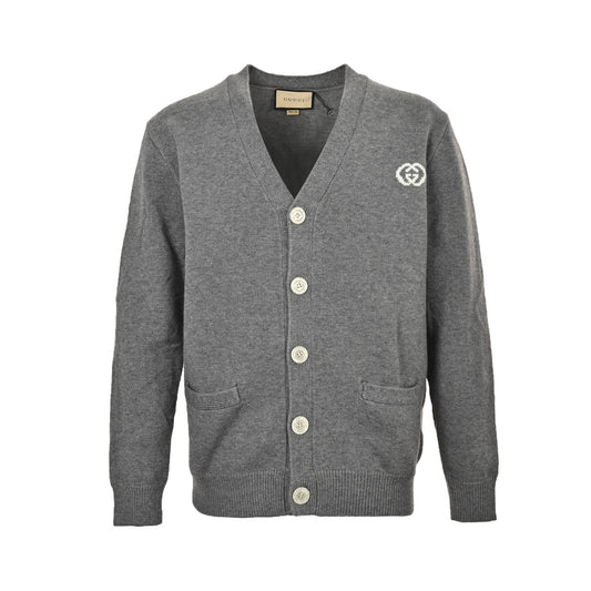 Double G jacquard cardigan sweater