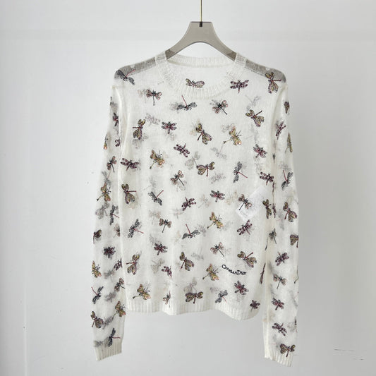 Dragonfly embroidered top