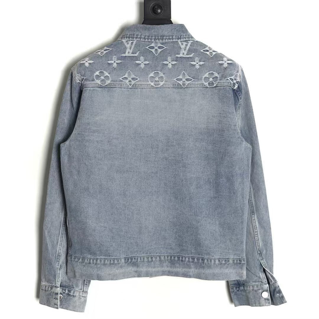 Embossed denim jacket