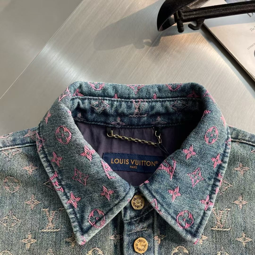 Embossed denim jacket