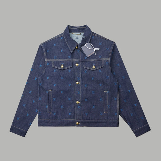 L's Embroidered blue denim jacket