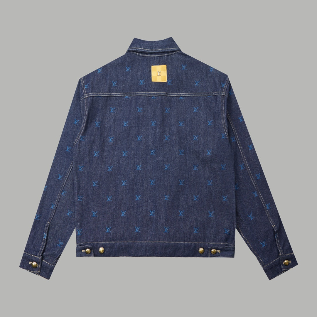 L's Embroidered blue denim jacket