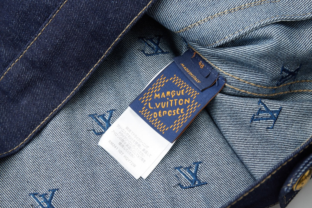 L's Embroidered blue denim jacket