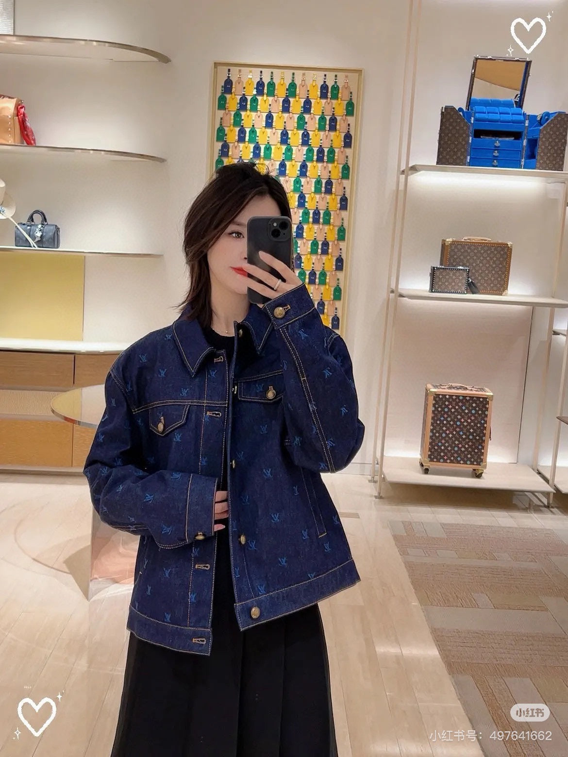 L's Embroidered blue denim jacket