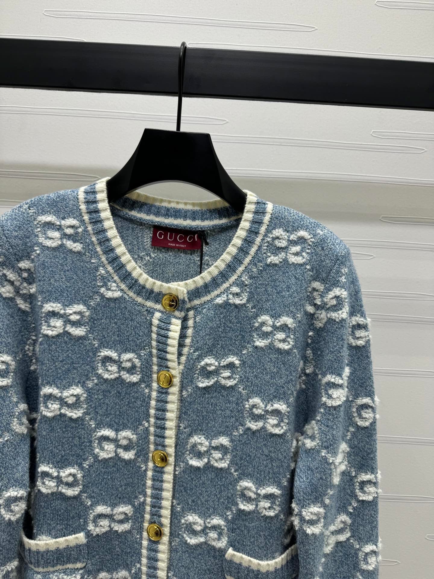 Autumn and winter new round neck jacquard knit cardigan jacket