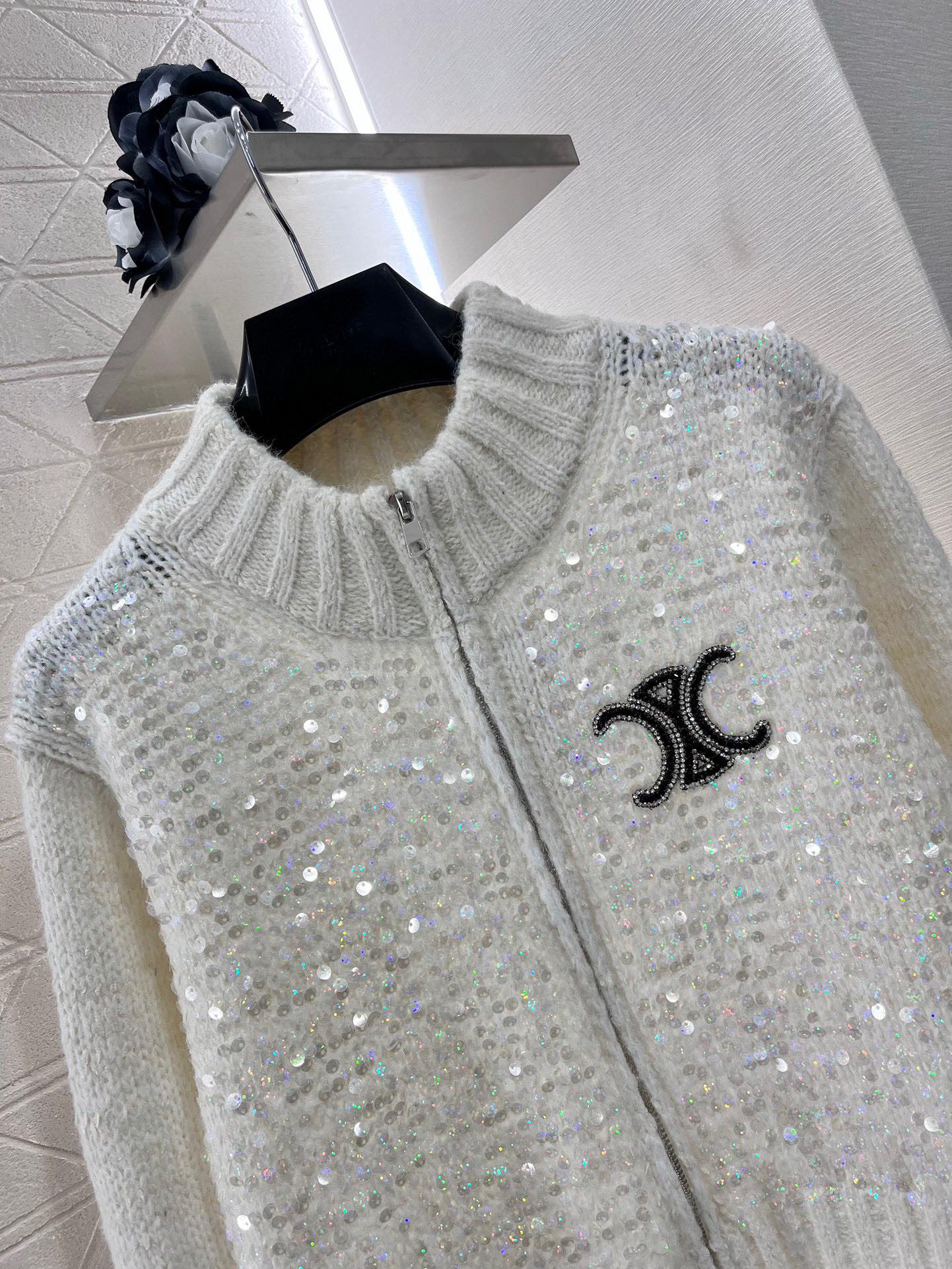 New ski collection Sequins zip cardigan jacket