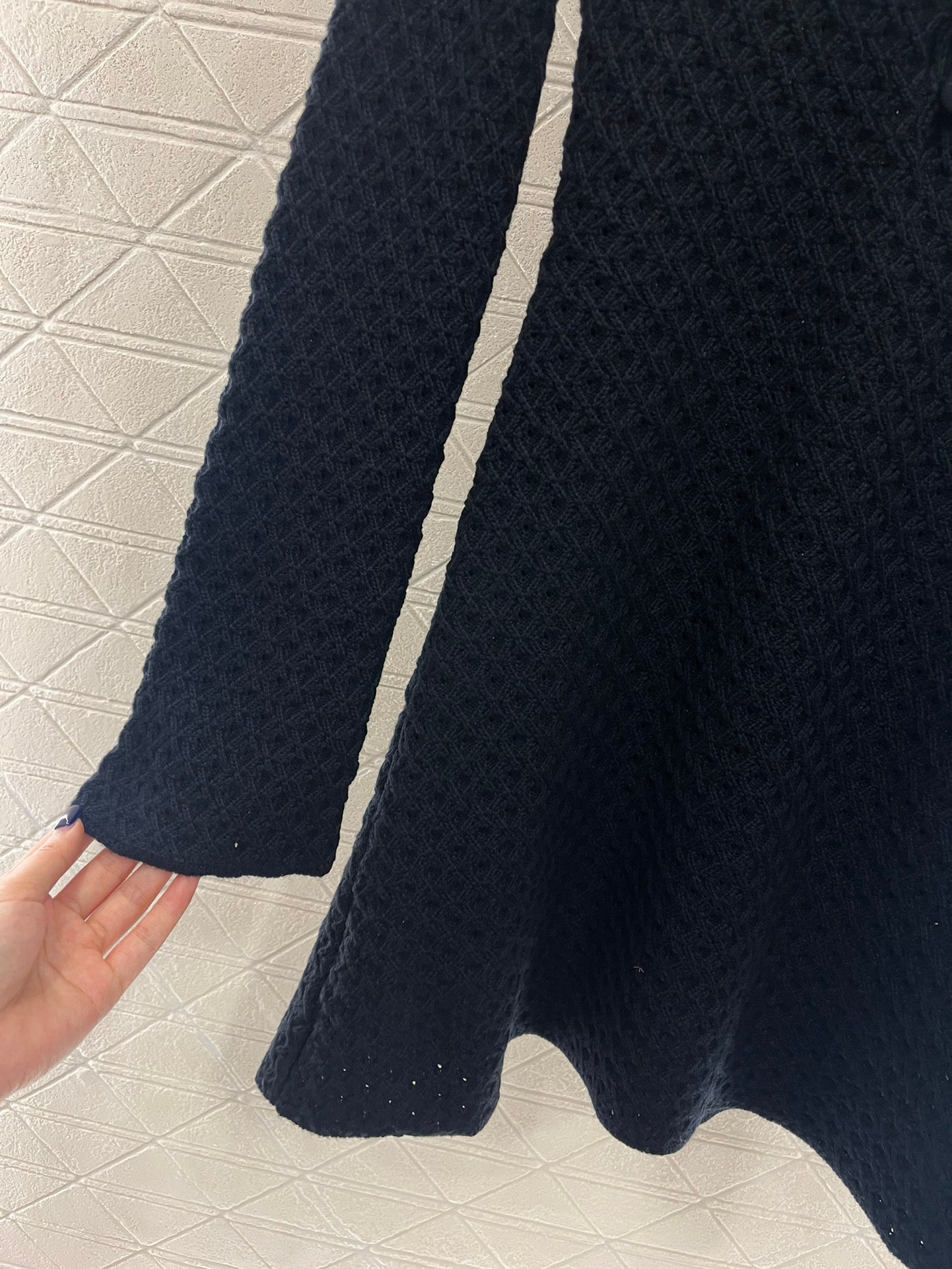 Round neck hollow knitted dress