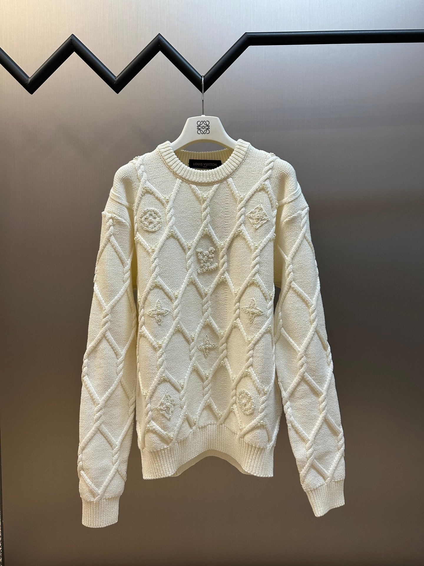 White Moonlight Pearl Embroidered Sweater