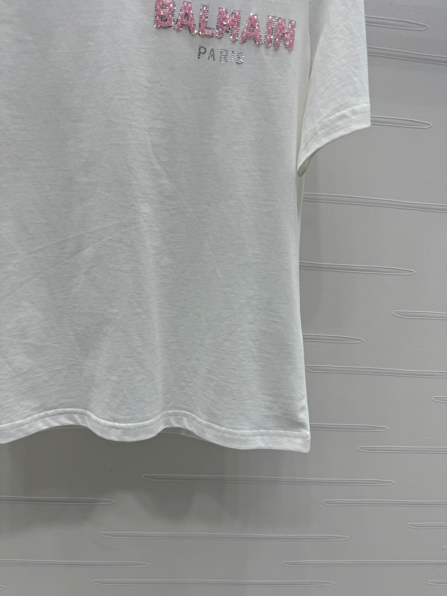 Heavy handmade round neck short sleeve T-shirt