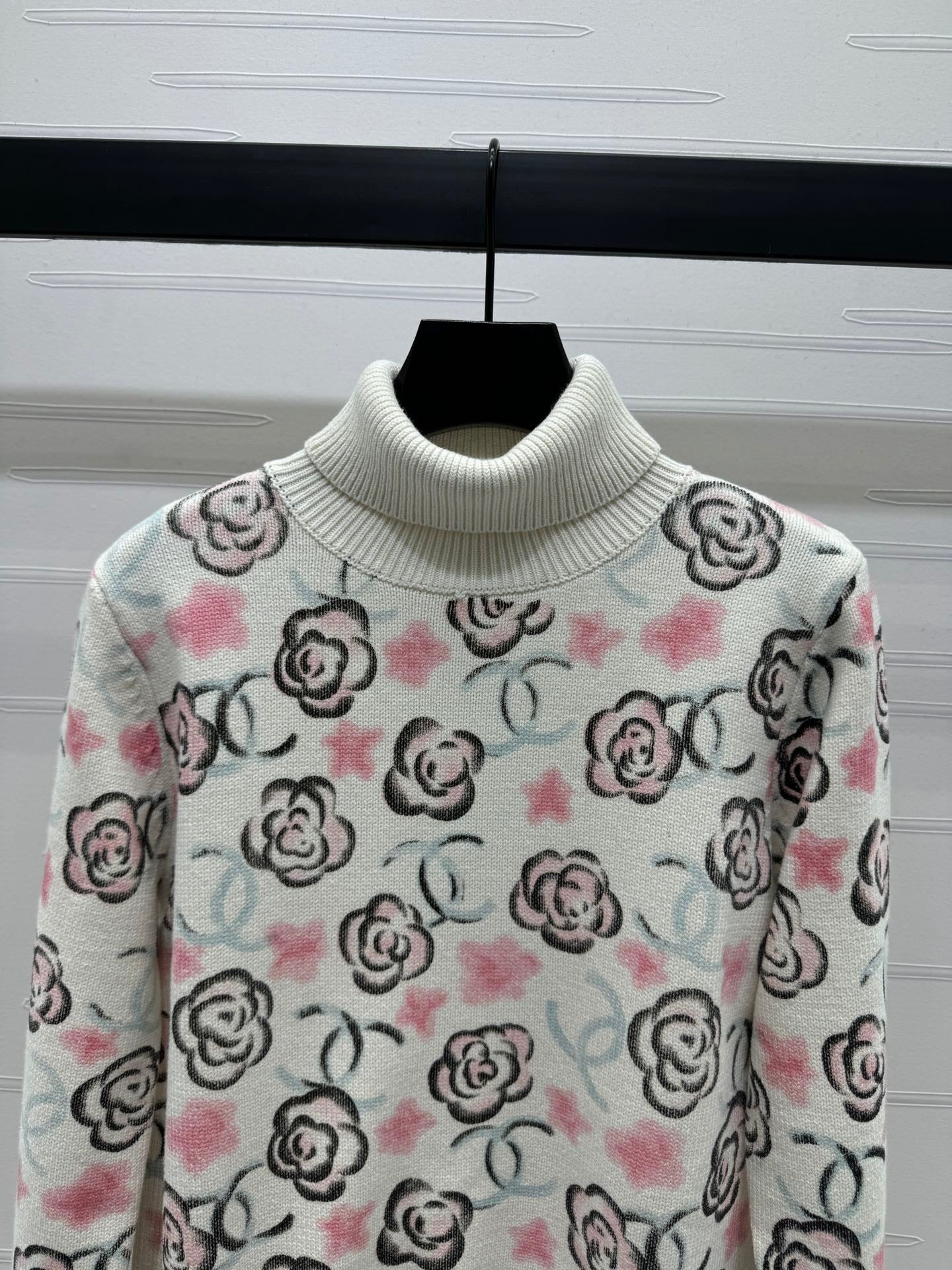 Floral Turtleneck Sweater