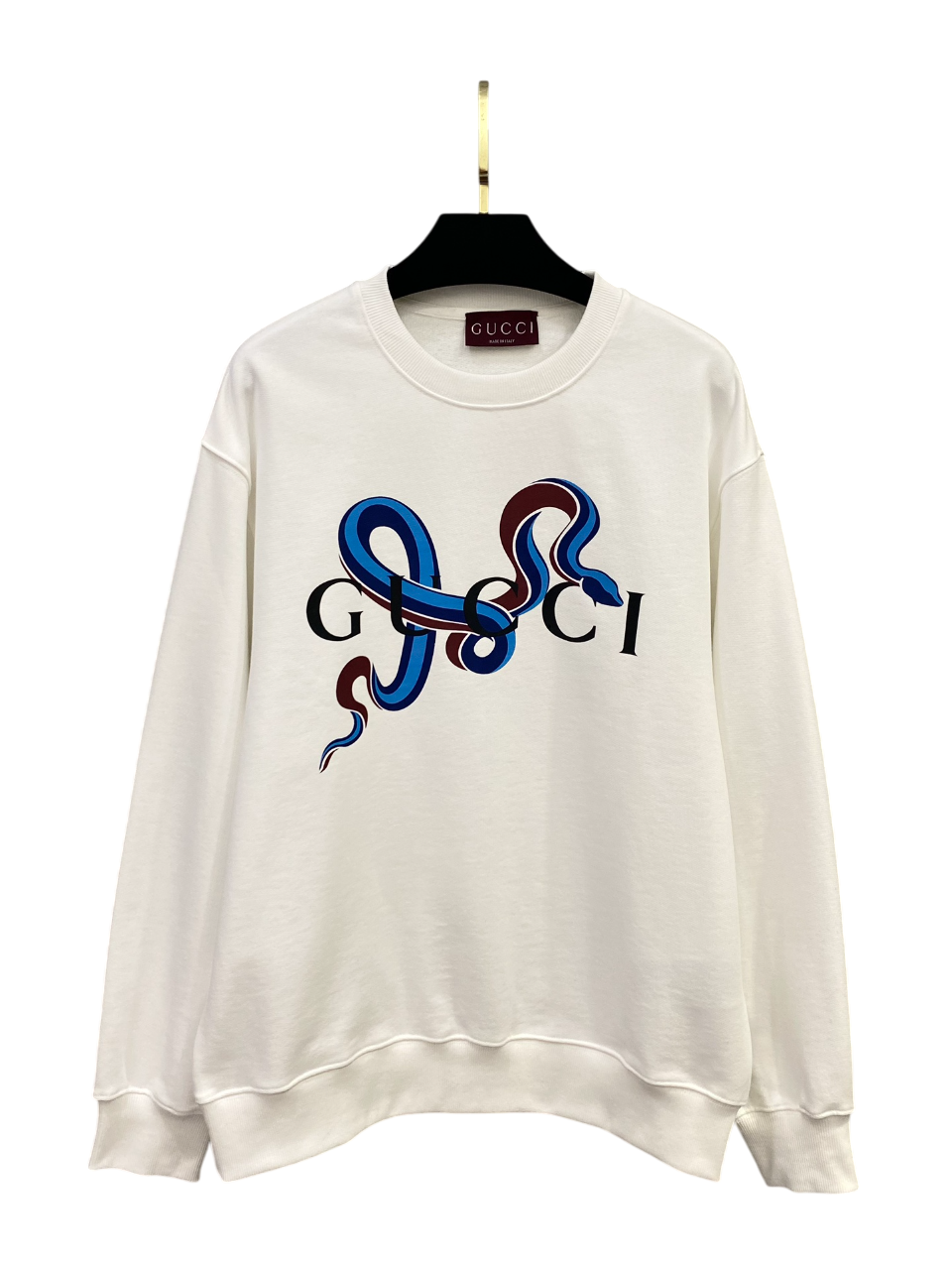 Snake print crew neck sweatshirt