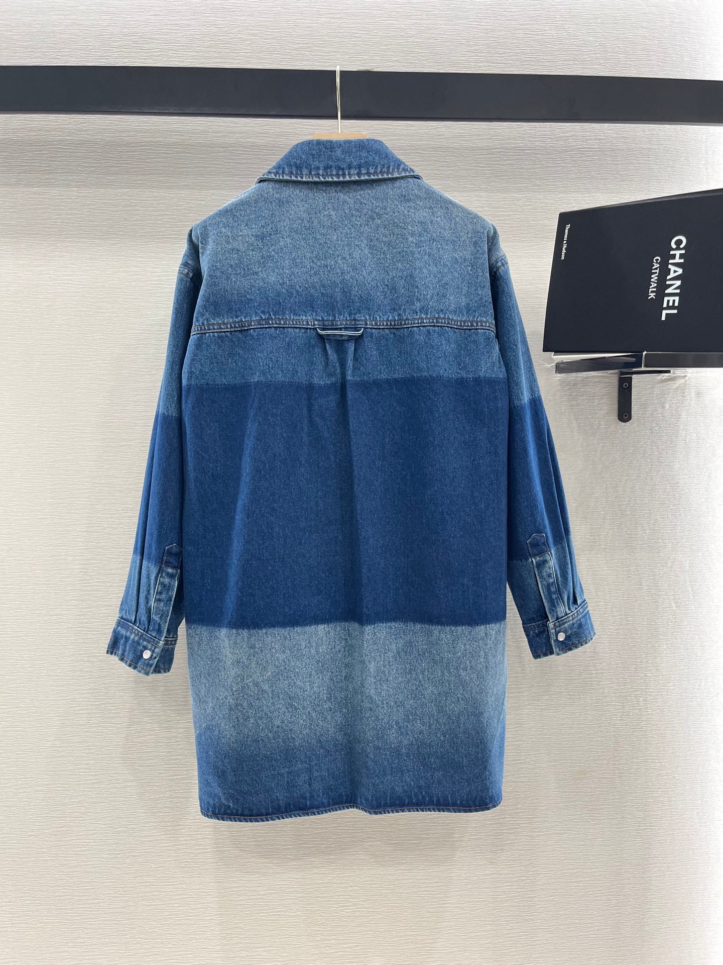 Gradient long sleeved denim dress