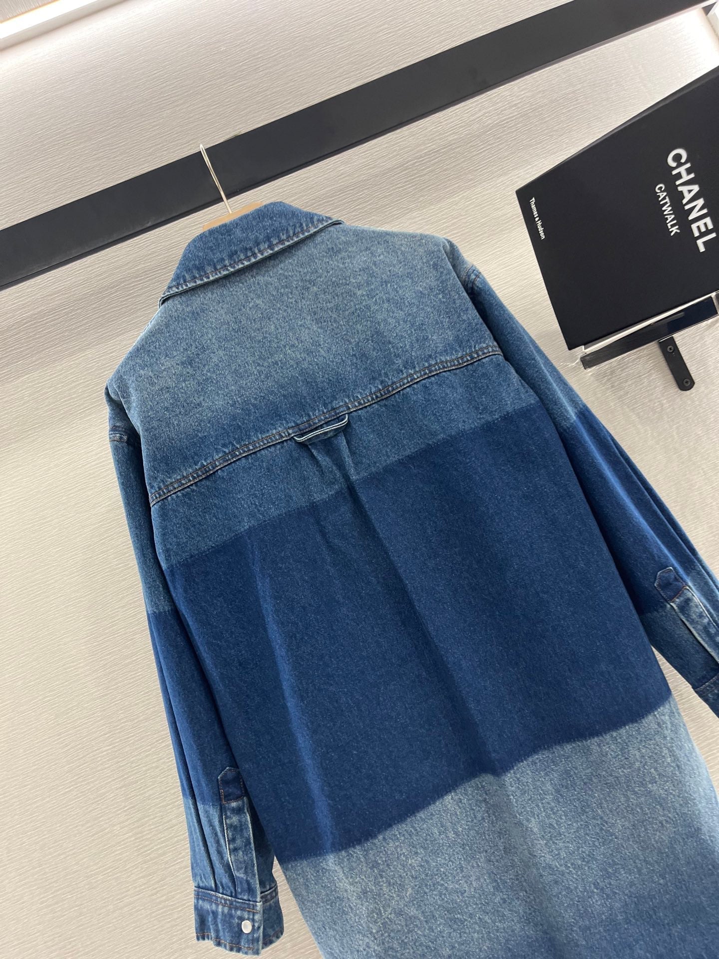 Gradient long sleeved denim dress