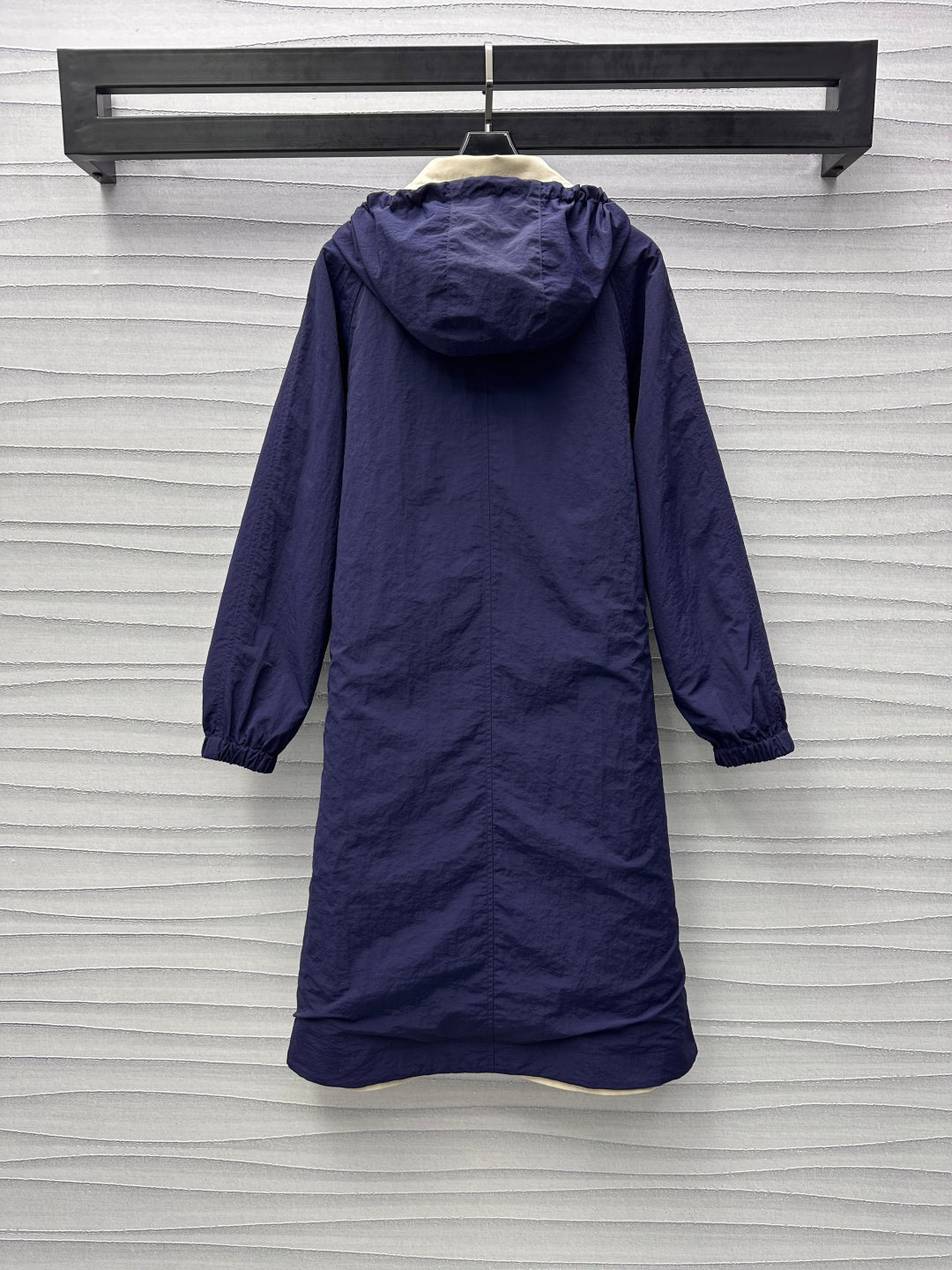 Reversible hooded trench coat