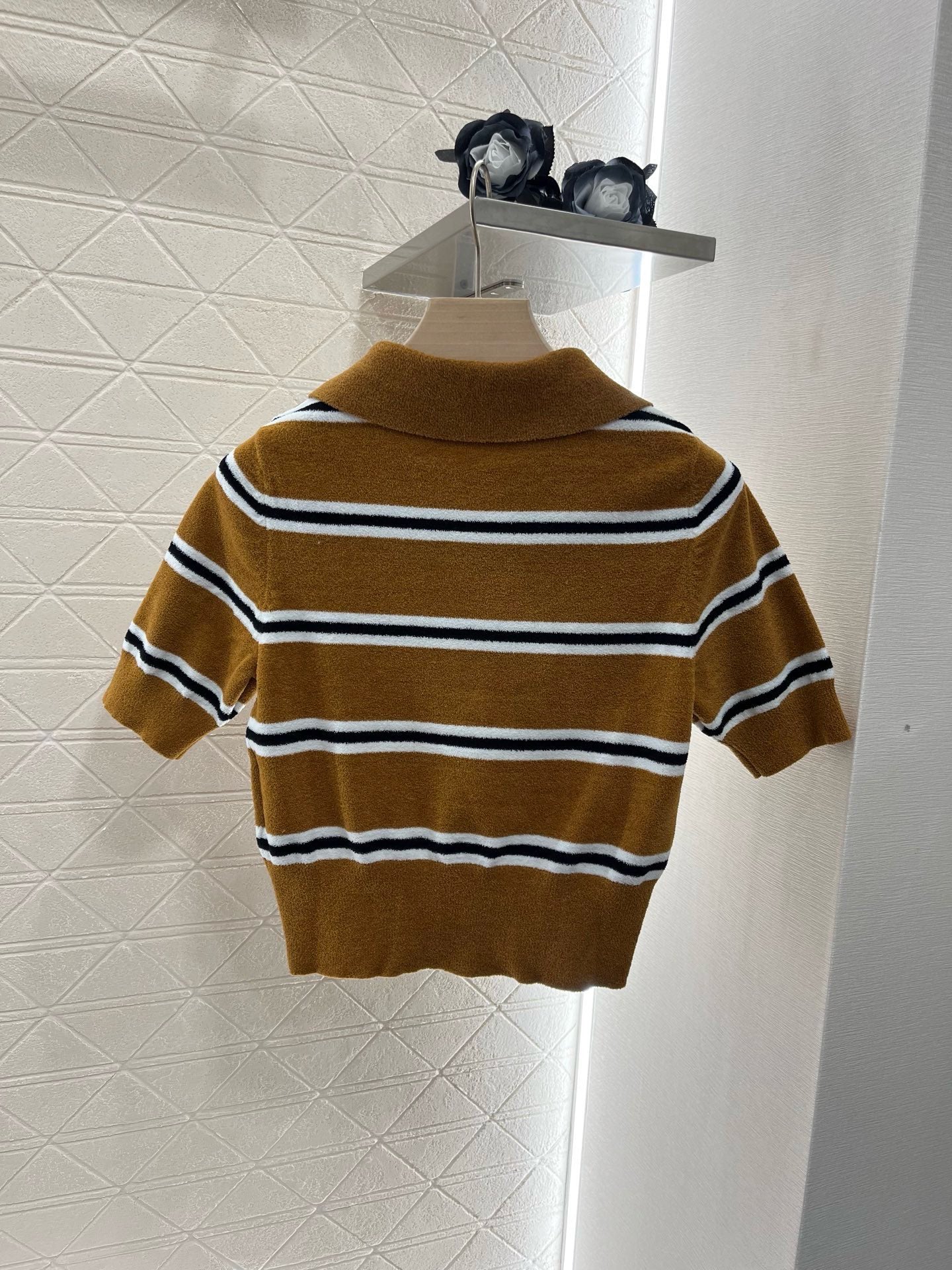 Striped 𝑝𝑜𝑙𝑜 knit short sleeve