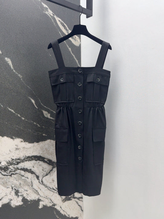 Spring and summer new workwear style suspender tube top dress