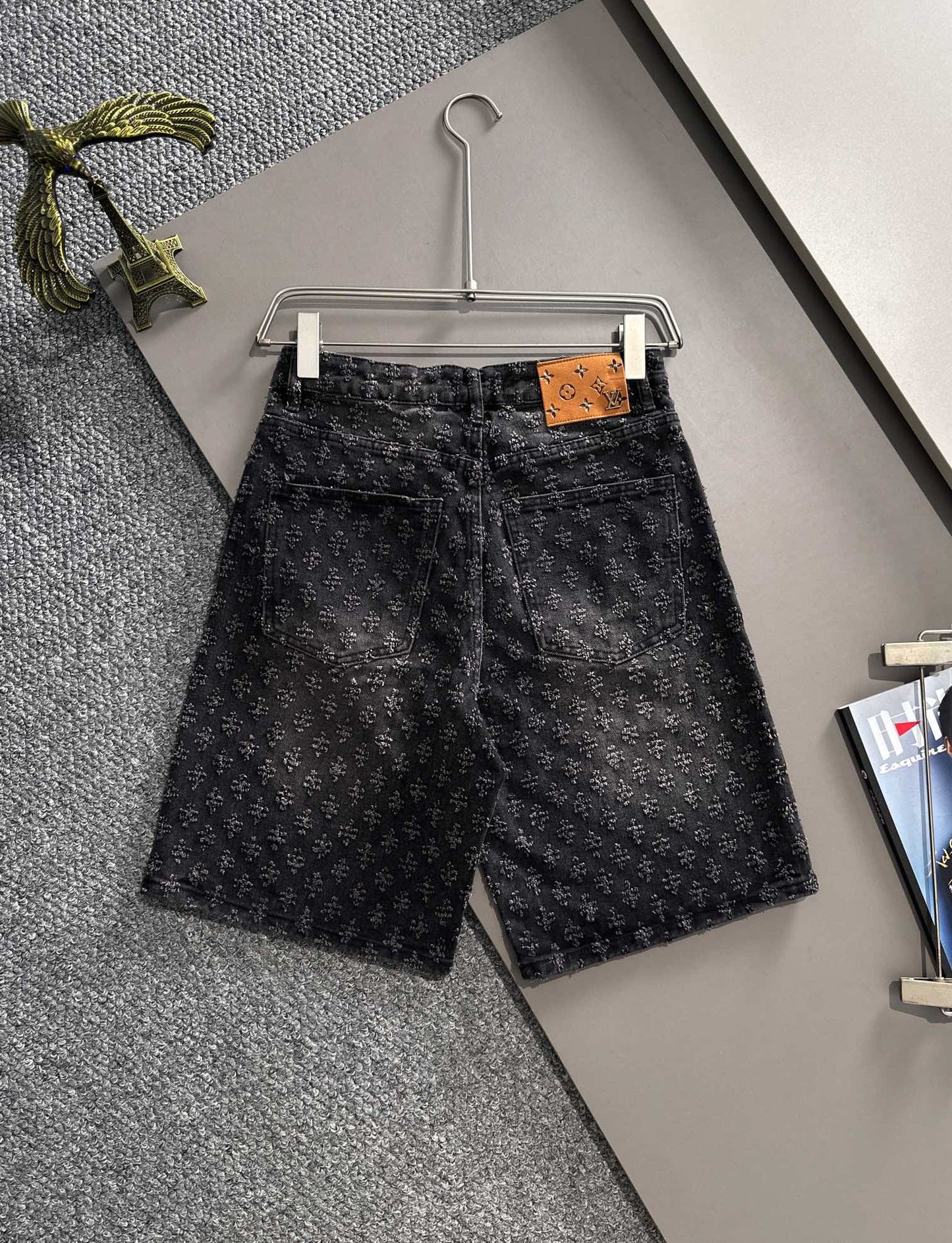 25 Summer New Arrivals Old Flower Full Print Jacquard Jeans Shorts