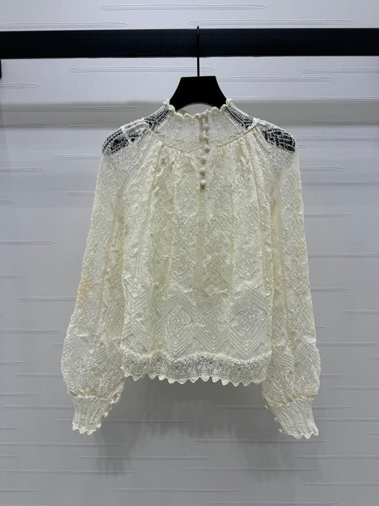 Open knit shirt