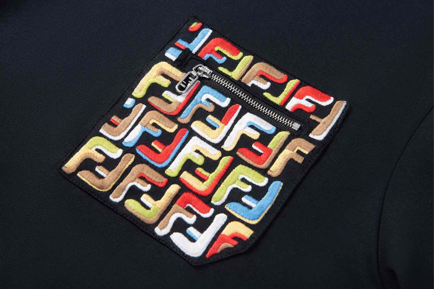 Colorful embroidered T-shirt