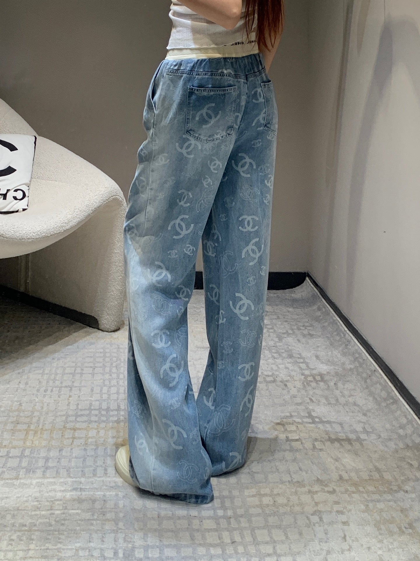 Laser Printed Gradient Washed Color Tencel Jeans