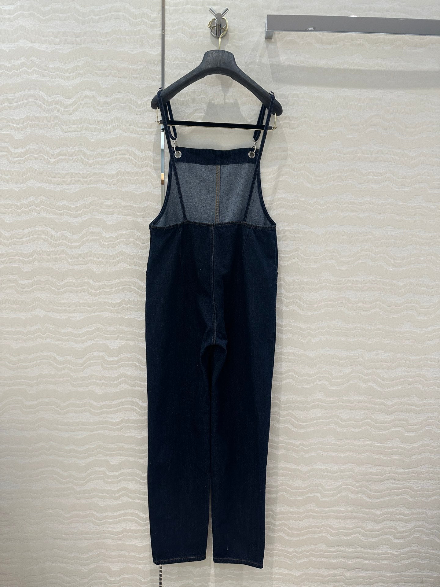 Native blue suspender jumpsuit