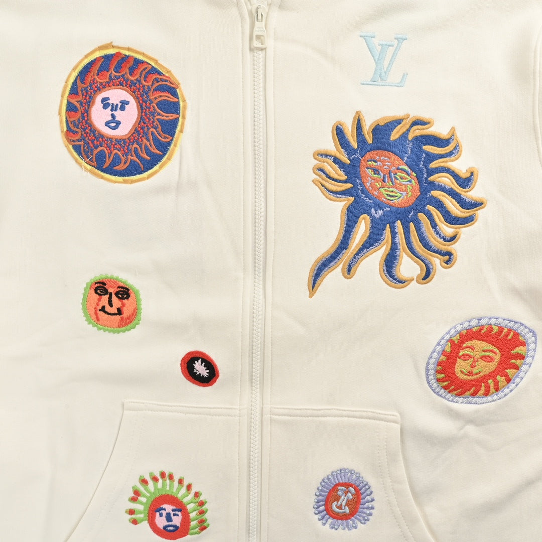 Yayoi Kusama sunfish heavily embroidered hooded jacket