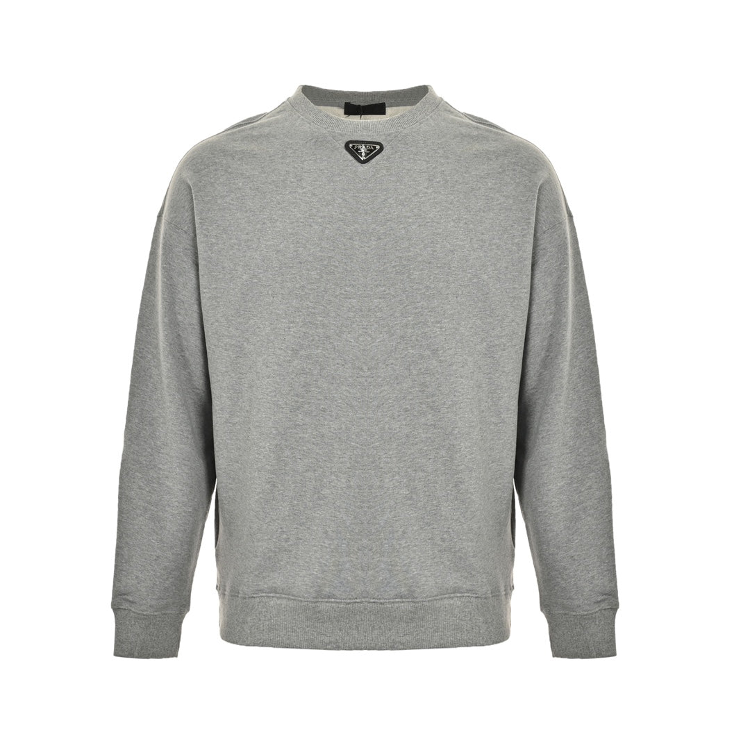 Round neck sweatshirt with triangle logo