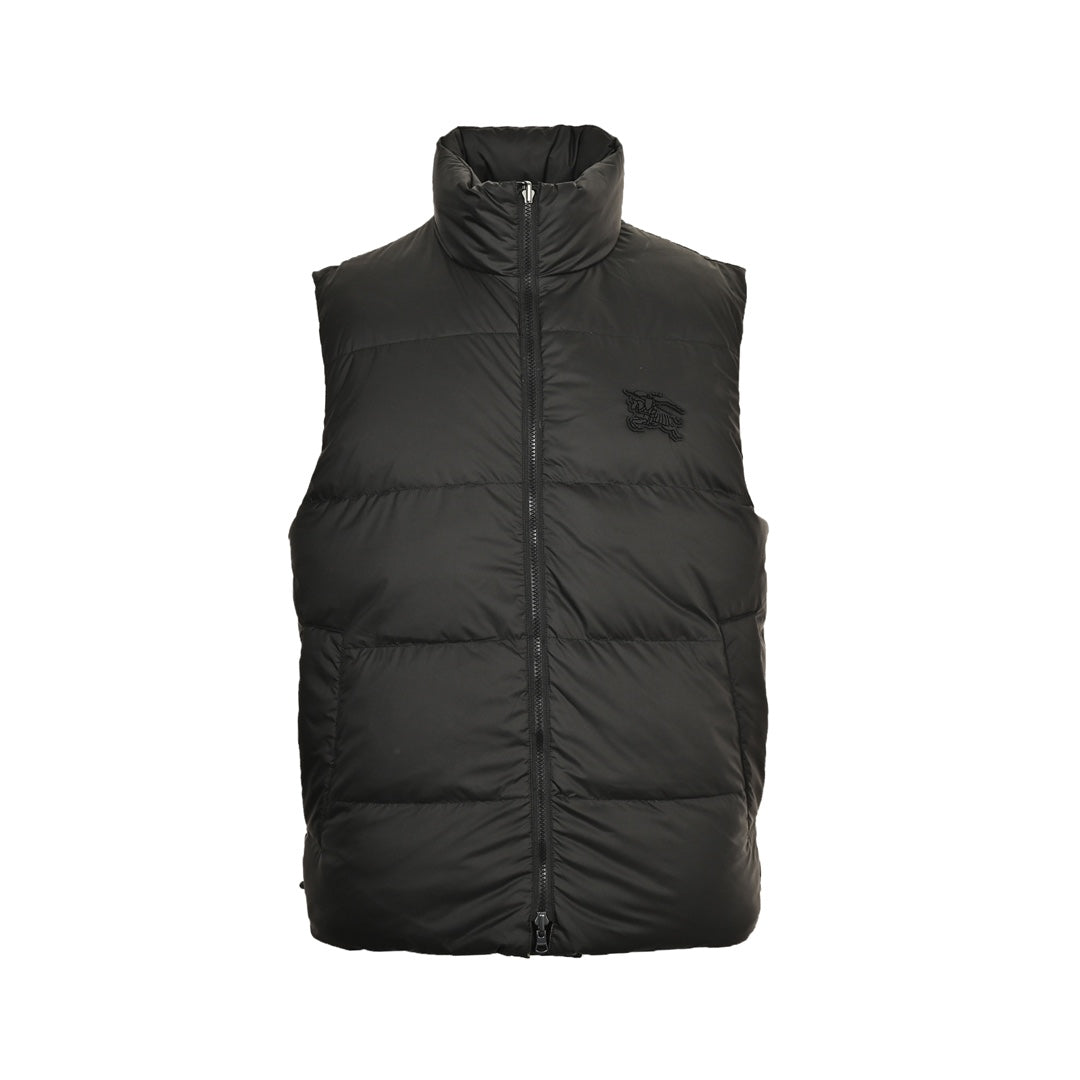 Check reversible down vest