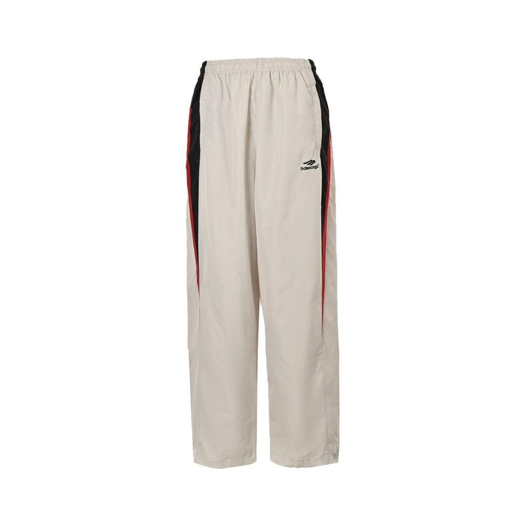 White and red stitching sports trousers