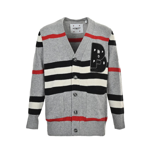 Intarsia Collaboration Wool Cardigan