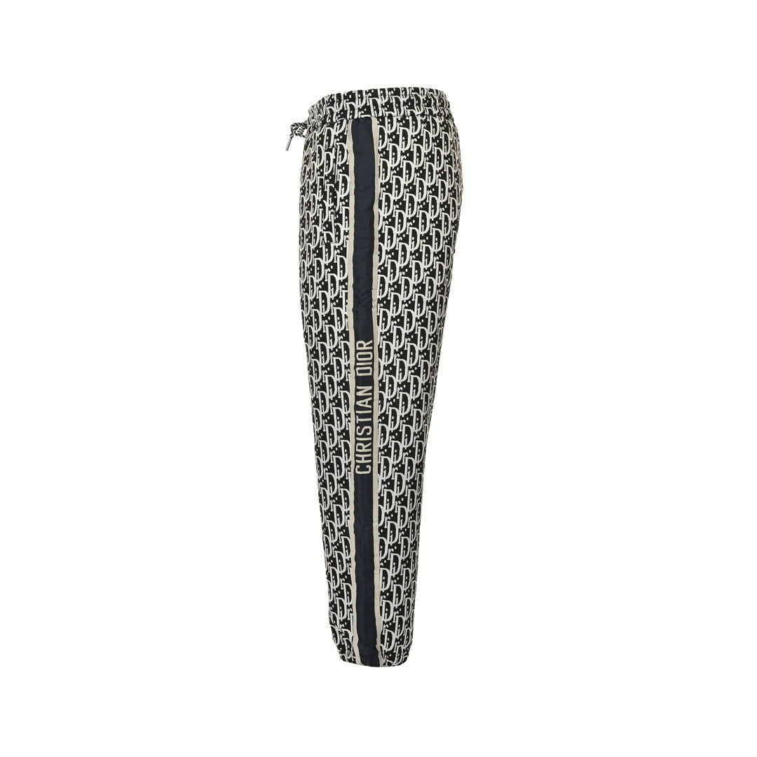 Allover printed jacquard side webbing trousers