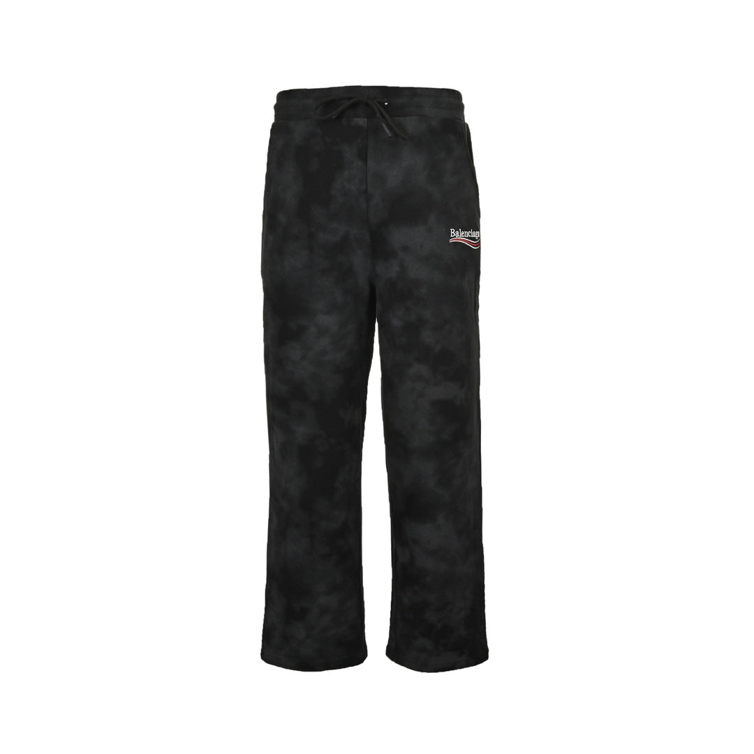 Embroidered cola mud-dyed washed trousers