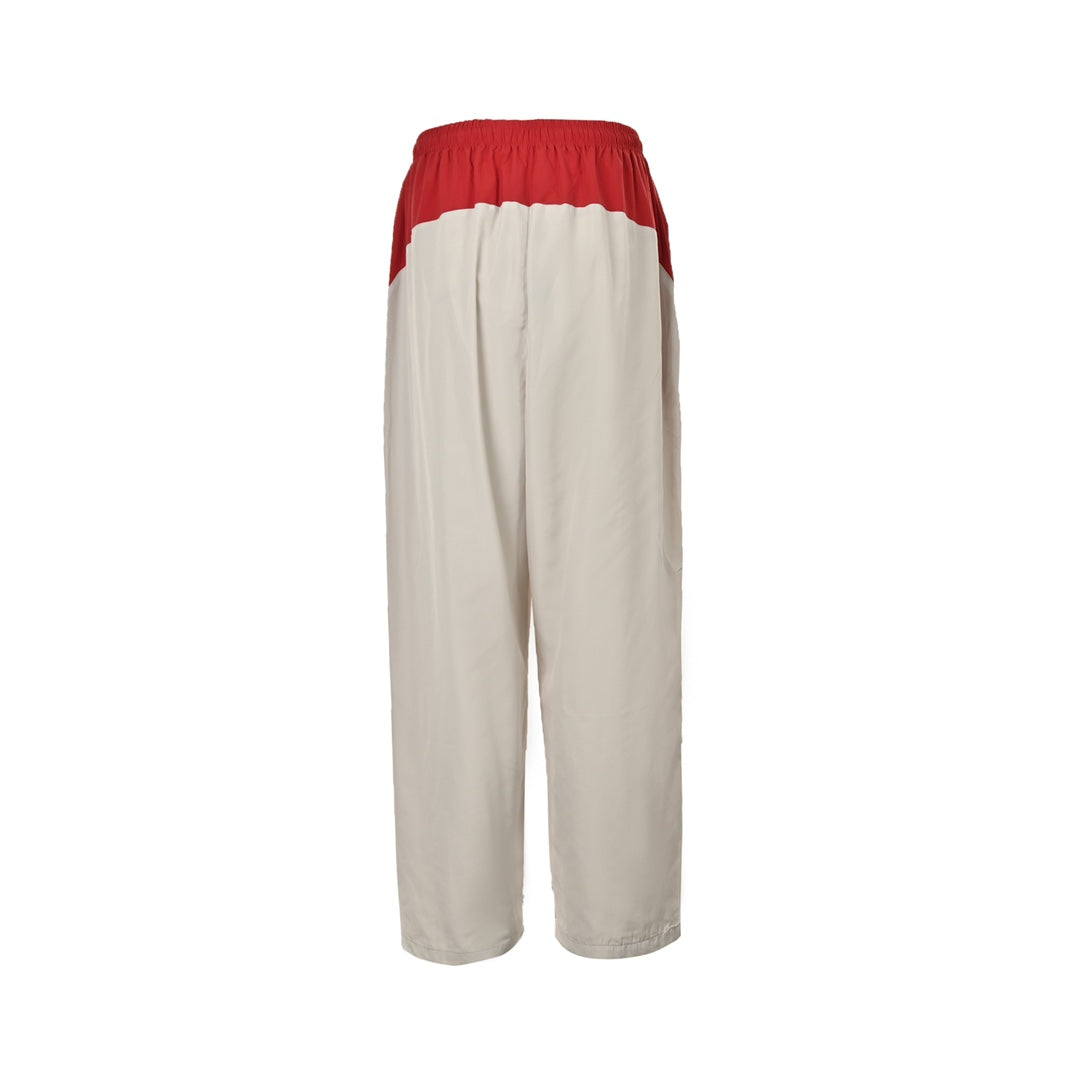 White and red stitching sports trousers