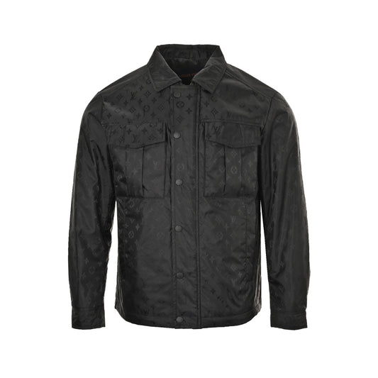 Double pocket light cotton jacket with dark pattern