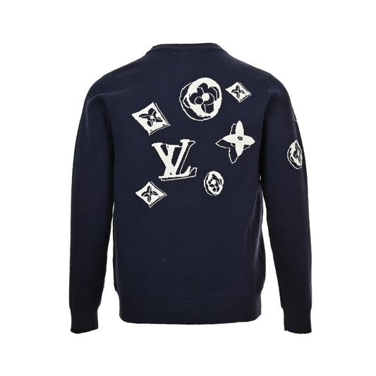 Blue Phantom Monogram Pullover Sweater