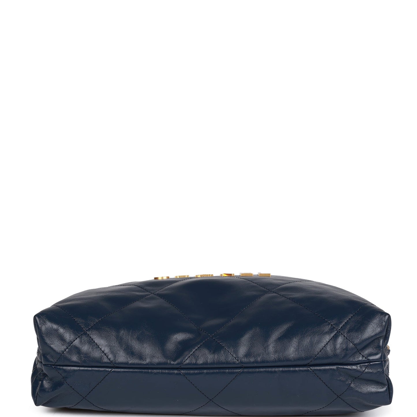 Large 22 Bag Navy Lambskin Antique Gold Hardware（46×45×10cm）