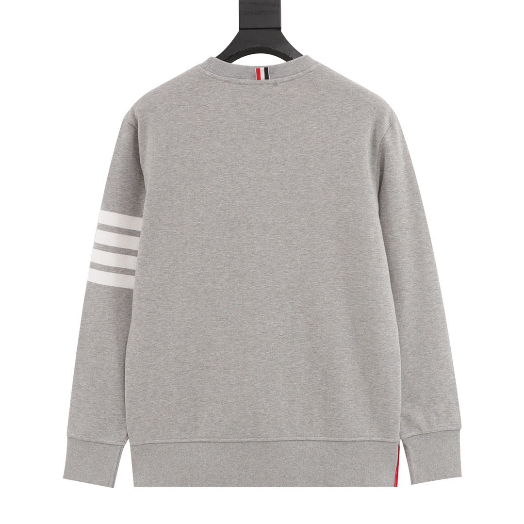 Four-bar crewneck sweater