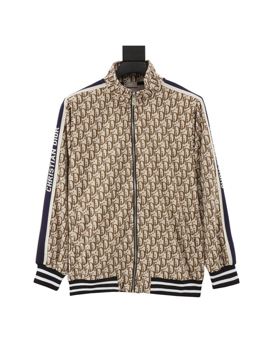 Allover printed jacquard side webbing jacket