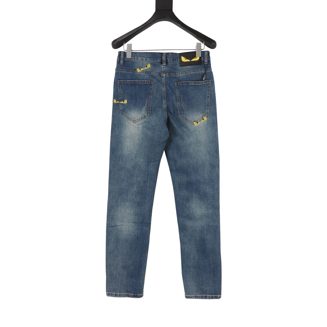 Fend embroidered jeans